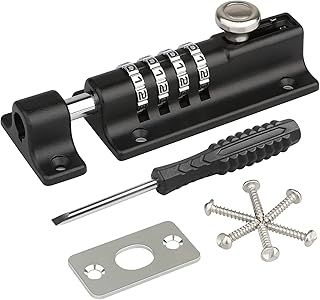 Spopal Combination Locking Bolt, [Weatherproof & Burglar Proof] 120mm Combi-Bolt 4 Digit Unique Combination Locking Bolt, Thicken Solid Zinc Alloy Door Latch Lock for Home, Gate, Shed, Garage, Fence