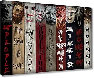 ZHONGYUTONG Horror Movies Poster On Canvas Wall Art Decor Prints Painting Posters Decoracion Frame Picture Living Room Wall (12" x 18", Artwork - 04)