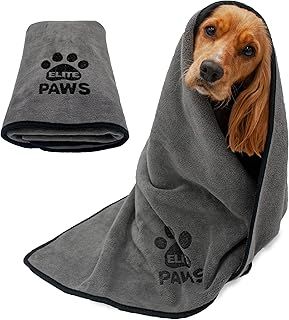Elite Paws™ UK: Ultra-Absorbent Luxury Dog Towel, Thicker Than Most, Super Soft Microfibre, Dries Pets Quickly, Large 140x70cm, Fast-Drying, Doubles as a Cozy Puppy Blanket, Machine Wash & Dry -1 Pack