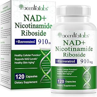 NAD Resveratrol+ Trans | 910mg+120 Capsules | Advanced Formula | NAD Resveratrol Supplement | Immune & Energy Support, Skin & Overall Health