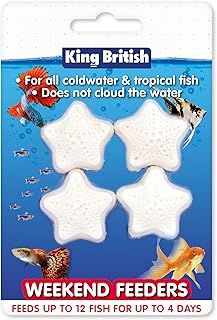 King British – Weekend Feeders 4 Pack – For Coldwater & Tropical Fish – Ideal for Leaving your Fish over Weekends – Does Not Cloud Water Ingredients – Helps Keep Fish Healthy & Active