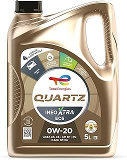 TotalEnergies Quartz Ineo Xtra EC6 0W20 Engine Oil Advanced Synthetic 5L - ACEA C6/C5, API SP, ILSAC GF-6A - Eco-Science Technology