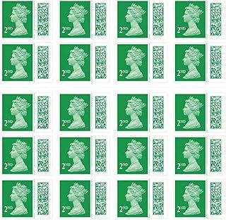 2nd Class Stamps (20 Pack) - Self Adhesive UK Letter Postage Stamps for Standard Mail with Barcode