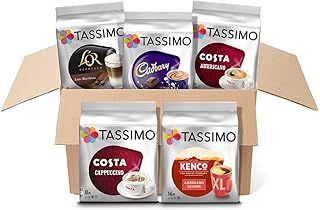Tassimo Variety Box Costa, Kenco, Cadbury & L'OR Coffee Pods (Pack of 5, Total 56 Coffee Capsules)
