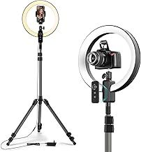 12'' Ring Light with Extendable 80'' Tripod, Compatible with 3.5-6.7'' Phone &DSLR,Remote Control,Dimmable LED Selfie Circle Lights for Youtube/Tiktok/Photography/Zoom Meeting