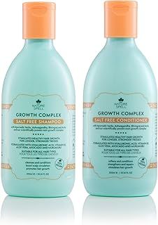 Nature Spell Hair Growth Shampoo and Conditioner Set 300ml x 2 – Growth Complex Sulphate Free Shampoo and Conditioner Sets – Improves Strength, Shine & Volume