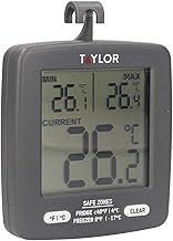 Taylor Pro Freezer Thermometer, Energy Saving, Current-Min-Max Temperature Display, -4°F to -140°F Range, Black