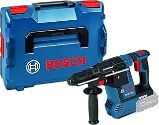Bosch Professional 18V System Cordless Rotary Hammer GBH 18V-26 (SDS Plus, incl. Aux. Handle, Machine Cloth, Depth Stop 210mm, Inlay, L-BOXX 136, without battery/charger)