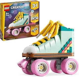 LEGO Creator 3in1 Retro Roller Skate to Mini Skateboard Toy to Boom Box Radio, Set for 8 Plus Year Old Girls, Boys & Kids, Great Desk Decoration or Bedroom Accessories, Gifts for Music Lovers 31148