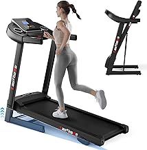 Laufhome Folding Treadmill Home, Motorized Jogging Running Machine, 3 Levels Manual Incline,Running Belt 110 * 40cm, Bluetooth & Multi-functional Display & Heart-rate Sensor, 95% Pre-assembled