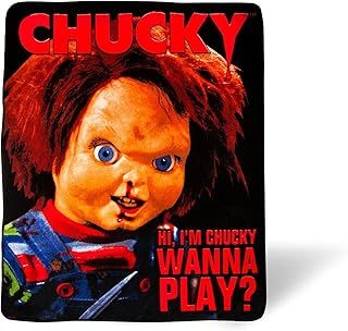 Silver Buffalo Chucky Wanna Play Fleece Throw Blanket - 50x60 Inches | Soft and Cozy Blanket for Horror Fans