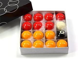 Funky Chalk Kids Small 38mm Economy RED & YELLOW Pool Balls - 16 Ball Set – 1 1/2 Inch Size
