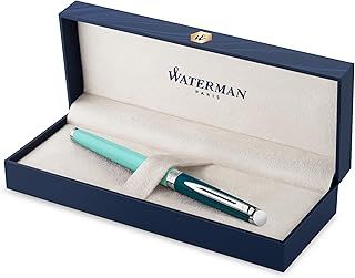 Waterman Hémisphère Fountain Pen | Metal & Green Lacquer with Palladium Trim | Stainless steel Medium Nib | Blue Ink | Gift Box