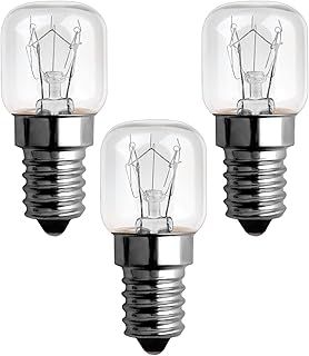 E14 Oven Bulb Dimmable 120LM Warm White 2300K, Oven Light Bulb 300 Degree Heat Resistant, T22 E14 Oven Bulbs for Himalayan Salt Lamp Microwave Oven Fridge, Pack of 3