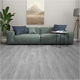 𝐅𝐋𝐎𝐑𝐄𝐗𝐏 Vinyl Flooring - Lino Flooring with Washed Grey Effect,Peel and Stick Floor Tiles,2.0mm 36pcs Waterproof,for Kitchen Living Room(5.02m²,Washed Grey)