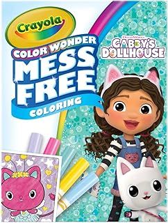 CRAYOLA Color Wonder - Gabby's Dollhouse | Mess-Free Colouring Book (Includes 18 Colouring Pages and 5 Magic Color Wonder Markers) | For Ages 3+