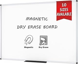 VIZ-PRO Dry Wipe Whiteboard with Aluminium Frame 180 x 120 cm