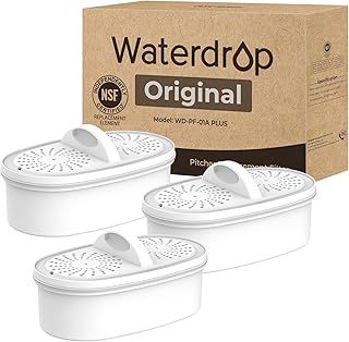 Waterdrop WD-PF-01A Plus Water Filter Cartridges, Replacement Filter for Waterdrop Water Filter Dispenser WD-WFD-40, NSF Certified, Last Up to 2 Months (Pack of 3)