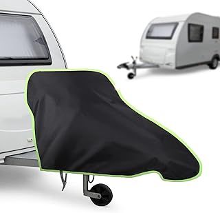 Tow Hitch Cover, Universal Waterproof Caravan Hitch Cover With Strap, Caravan Drawbar Trailer Protector, Suitable for Campervan and Caravan (Black/Green)