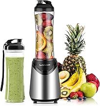 La Reveuse Smoothie Blender Personal Size with 2 BPA Free Portable Travel Sports Bottles (550ml),300 Watts,Silver