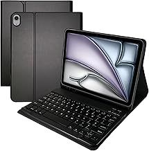 CofunKool Keyboard Case for iPad Air 11 inch M2 2024 M3 2025, Wireless Detachable Keyboard for iPad Air 11" 2025 2024 6th/5th/4th Gen, Black