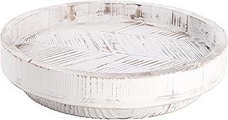 TOPZEA 12 Inch Lazy Susan Turntable for Cabinet, Rustic Farmhouse Wood Turntable Organizer Round Kitchen Counter Tray, Rotating Dining Table Top Centerpiece for Spice, Bottle, Pantry Organization