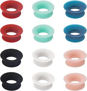 12pcs Mute Style Pack for Earplugs, Silicone Ear Plugs Mute Insert Style Pack Earplugs for Daily Control Bundle (6 Colors)