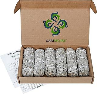SARIMOIRE White Sage Smudge Sticks - 6-4" Sage Bundles - Perfect Sage Stick Smudge Sticks Smudging Kit Replenishment