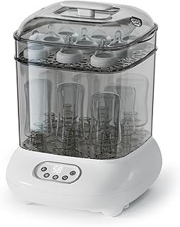 Large Size Bottle Steriliser and Dryer 2 in 1, Hold 9 Bottles and Pacifiers, Electric Steam Steriliser for All Baby Bottles, Breast Pump Parts, Teething Toys, Newborn Essentials