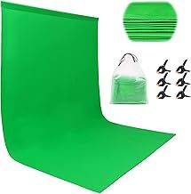 Greenscreen 1.8 x 2.8 m Photo Background, Foldable Green Screen Rollup Fabric Photo Background with 6 Pieces Clip, for Photo Wall Photo Studio Photography Background System