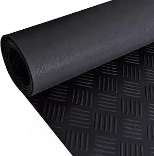 Nisorpa Rubber Floor Matting Roll,5 Bar Rubber Matting 1m x 5m Heavy-Duty Garage Non Slip Mats 3mm Thick SBR Rubber Mat Roll for Shed, Gym, Garage & Workshop
