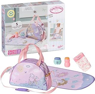 Baby Annabell Changing Bag 707432 - Storage Bag with Straps To Fit 36cm and 43cm Essentials - Doll Not Included - Suitable for Kids From 3+ Years