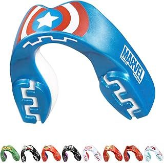 Marvel Captain America Metallic Sports Mouthguard Dual Layer Premium Protection Adults Gum Shield with Case for Boxing, MMA, Rugby, Martial Arts, Judo and All Contact Sports