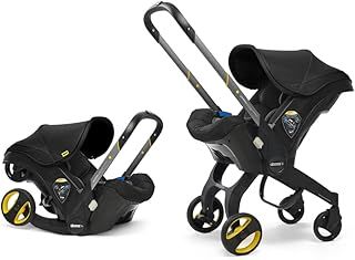 Doona+ Baby Car Seat & Travel Stroller Nitro Black - Convertible 0+ Car Seat and Pram with 5 Point Safety Harness - Ergonomic Pushchair and Travel System - ISOFIX Base Sold Separately