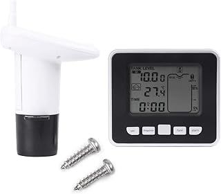 mumisuto Ultrasonic Level Gauge, Oil Tank Level Monitor Multifunction Ultrasonic Water Tank Liquid Depth Level Meter Sensor with Temperature Display with 3.3 Inch LED Display