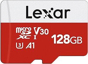 Lexar 128GB Micro SD Card E Series, microSDXC UHS-I Flash Memory Card with Adapter - Up to 100MB/s, A1, U3, Class10, V30, High Speed TF Card