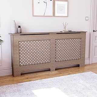 Vida Designs Oxford Radiator Cover Unfinished Traditional Unpainted MDF Cabinet, Extra Large (H: 82 / W: 172 / D: 19 cm)