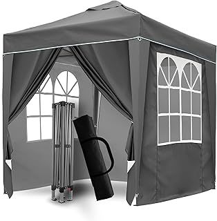 Pop Up Gazebo, Pop Up Tent with Weights, Fully Waterproof, All Weather Gazebo ideal for Outdoor Party Camping (3x3m,Grey)