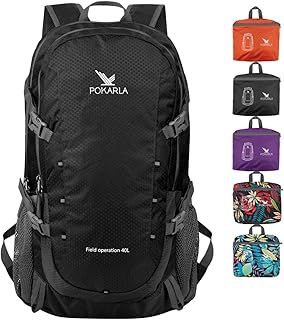 POKARLA 40L Foldable Rucksack Travel Hiking Folding Outdoor Backpack