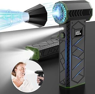 Clydek Compressed Air Duster 101m/s Airflow,200000RPM,Rechargeable Air Blower with Dual LED Lights,4-Speed Adjustment,10000mAh Battery for PC,Car Wash, Keyboard, Interior, Emergency Use,etc (Green)