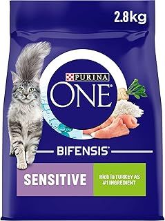 PURINA ONE | Sensitive Dry Cat Food, Turkey and Rice, 2.8kg