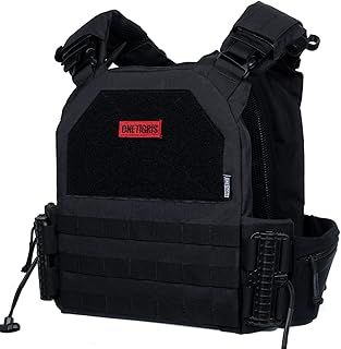 OneTigris Tactical Power Weight Vest, Adjustabel Breathable Weighted Vest with Quick Release Buckle and Side Pocket, Heavy Plate Carrier for Men Women for Workout, Fitness, Running（Plate Not Include