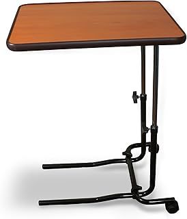 Aidapt Overbed Table Height and Angle Adjustable with Wheels,Lap Top, Eating,Over-Chair,Tilting,Crafting,Darkwood Finish,Easy Adjustment,No Tools Required,Mobility,Elderly,Disabled