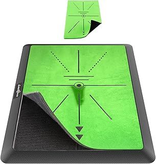 LIBERRWAY Golf Mat, Replaceable Golf Hitting Mat with Antislip Rubber Base, Portable Golf Practice Mat for Outdoor/Indoor Golf Swing Training