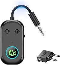 Bluetooth Transmitter Receiver, Aux Wireless Adapter Bluetooth 5.3, 2-in-1 Bluetooth Transmitter for TV, Airplane, Home Stereo, Speakers, Headphone, Car, 3.5mm Jack Dual Bluetooth Connection