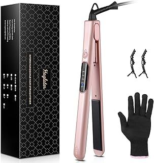 Hair Straighteners, Haglater 2 in 1 Straightener and Curler Ceramic Plates Flat Iron with Adjustable Temperature LCD Display Straightening Styling Tool for Long Hair