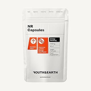 Youth & Earth NR (Nicotinamide Riboside Chloride) 300mg | NAD+ Booster Delayed Release Capsules for Anti-Aging | Support Energy Metabolism - Promotes DNA Repair & Cardiovascular Health | 60 Capsules