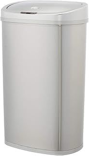 Amazon Basics Stainless Steel Rectangular Dustbin with Hands-Free Motion Sensor, 50 l, Silver