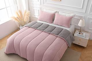 rejuvopedic Fozzie Coverless Duvet 13.5 Tog Quilt Soft Teddy Fleece Reversible Fabric No Cover Needed Easy Wash (Pink, King (U.K. Standard))