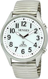 Atomic Senses 1035 Solar Talking Watch Men's Solar Energy Talking Watch Black Strap, Black, Bracelet